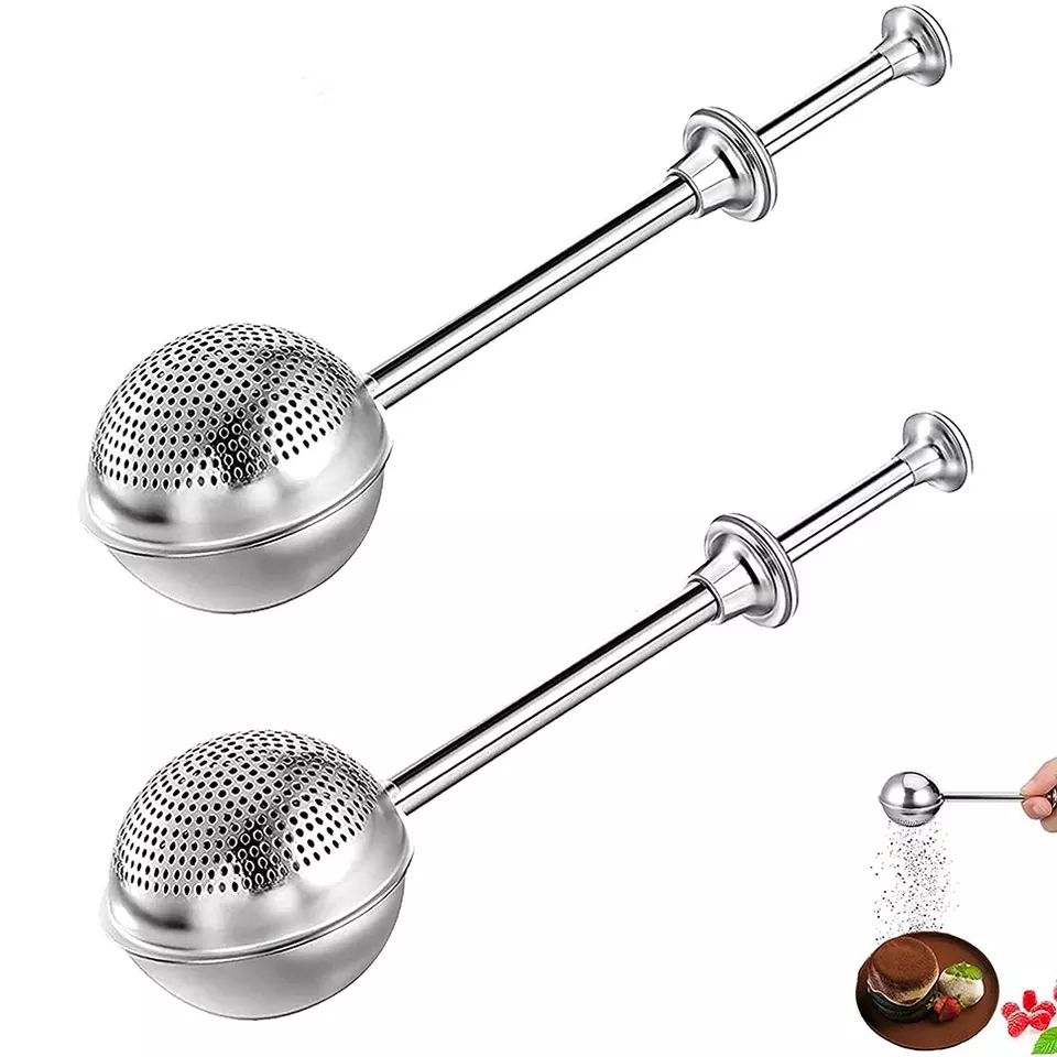 Kingwise Professional 304 Stainless Steel Baking Tool Long Handle Wholesale Salt Sugar Spice Powder Pepper Shaker Dough