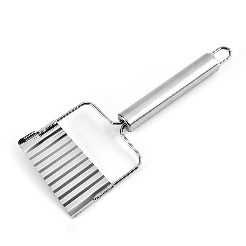 Kingwise Stainless Steel French Fry Cutter Potato Dicer Serrated Blade for Chips Banana Fruits Wave Knife Cutter Tools
