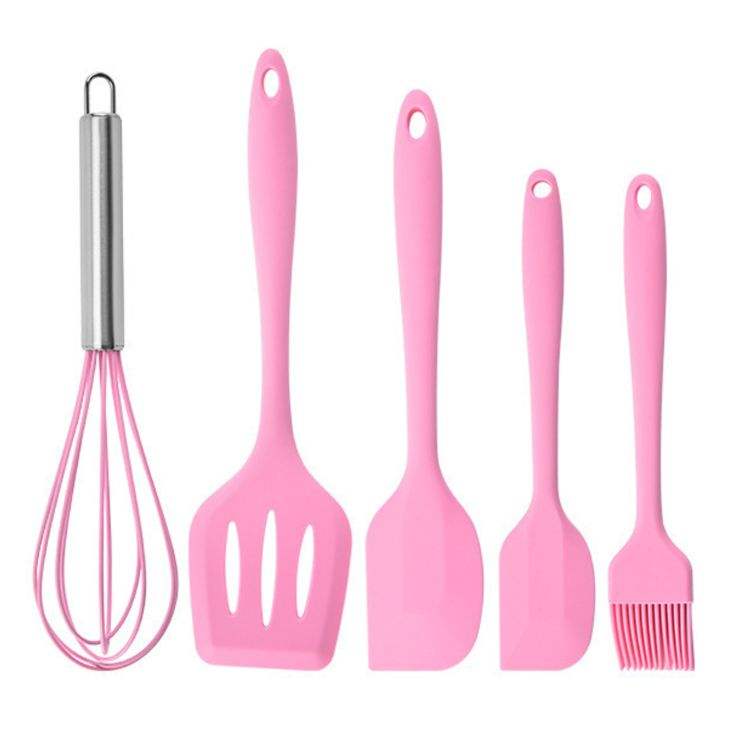 Kingwise 5-Piece Mini Silicone Kitchen Utensil Set Heat Resistant Baking Cooking Tools Non-Stick Home Kitchen Utensils Hot