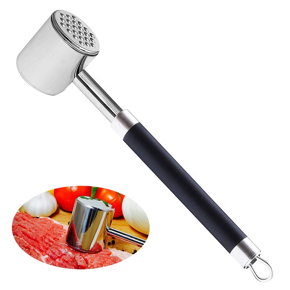 Kingwise Professional Stainless Steel Dual-Sided Steak Hammer Meat Tenderizer Eco-Friendly Dishwasher Safe